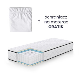 Materac sprężynowy z ochraniaczem 7-strefowy H3 80x200 cm