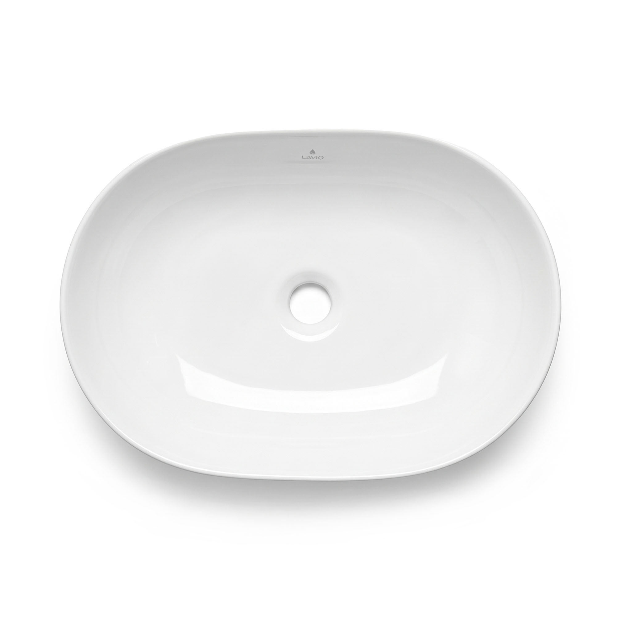 Umywalka nablatowa owalna ELIPSE ceramiczna 49 cm Biała - AKORD Meble