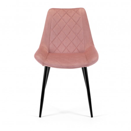 Welurowe krzesło tapicerowane pikowane SJ.0488 Różowe przód