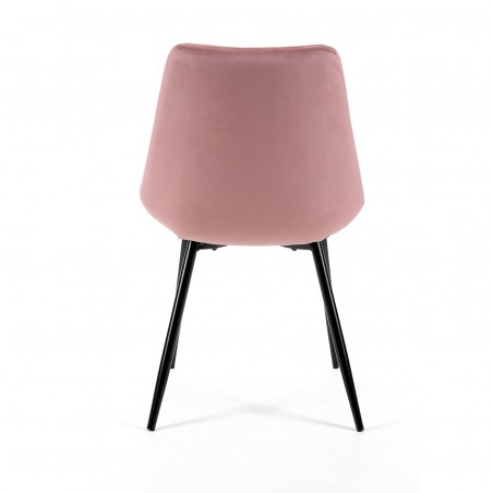 Welurowe krzesło tapicerowane pikowane SJ.0488 Różowe tył