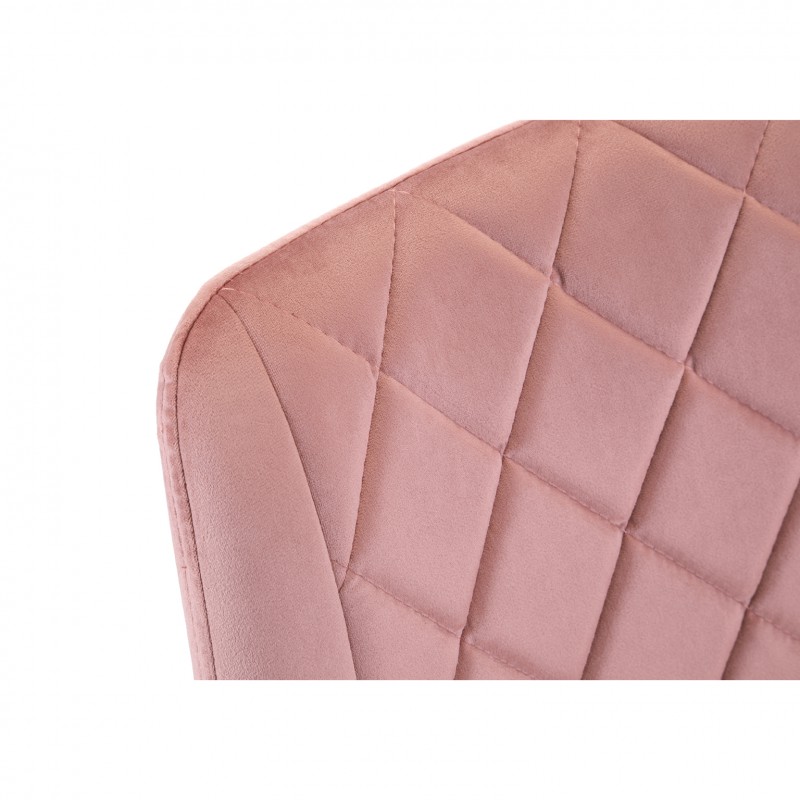 Welurowe krzesło tapicerowane pikowane SJ.0488 Różowe detale