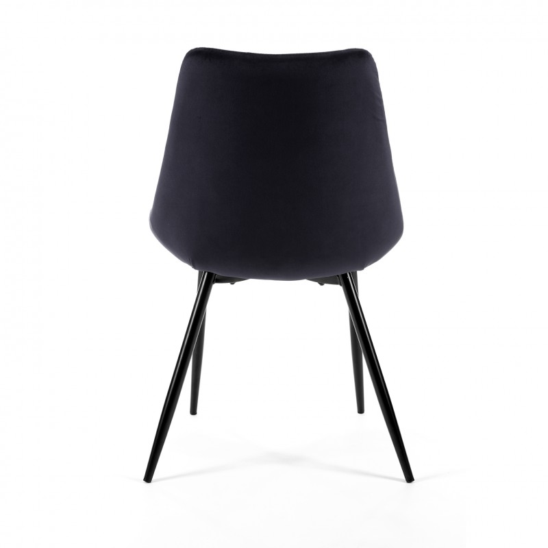Welurowe krzesło tapicerowane pikowane SJ.0488 Czarne tył