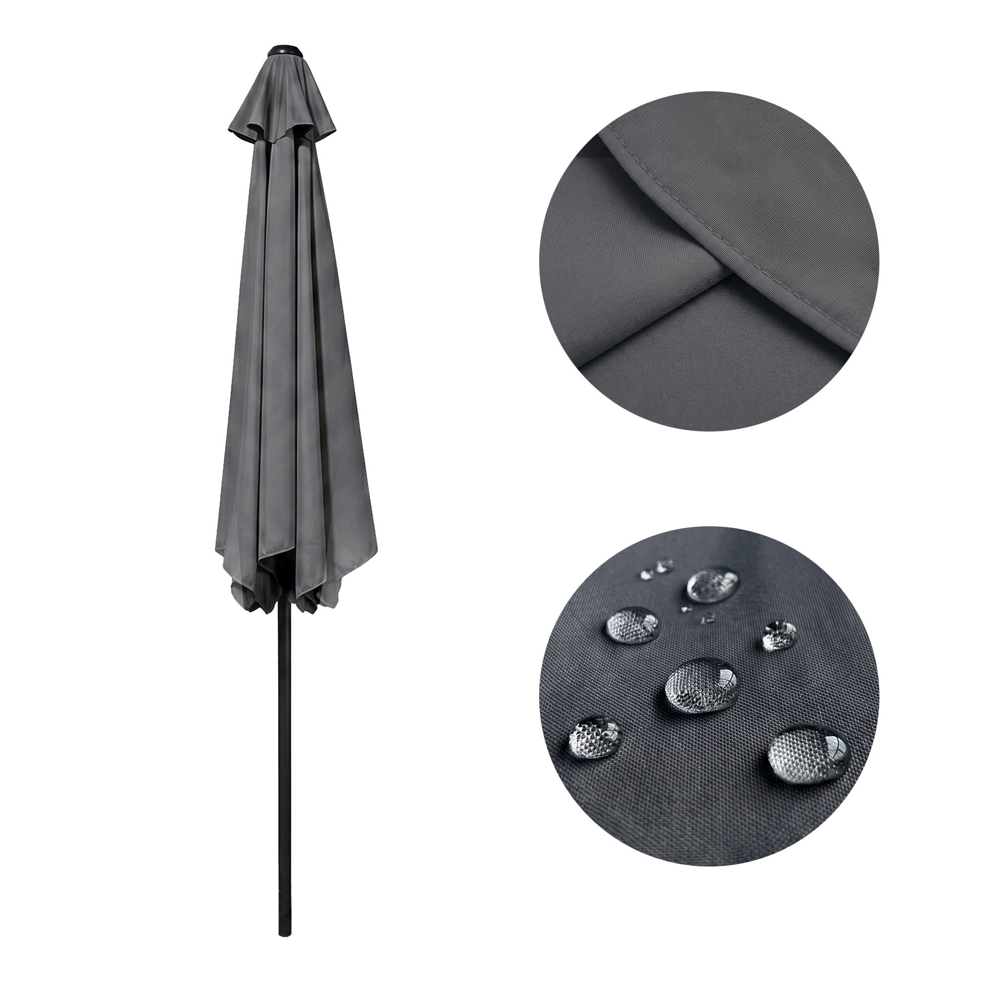 Parasol ogrodowy ORIENT z regulacją nachylenia w kolorze ciemnoszarym waga 4,5 kg wymiary 270x270x235 cm - AKORD Meble