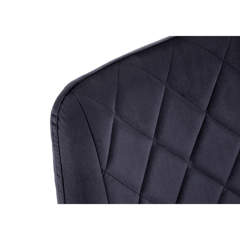 Welurowe krzesło tapicerowane pikowane SJ.0488 Czarne detale