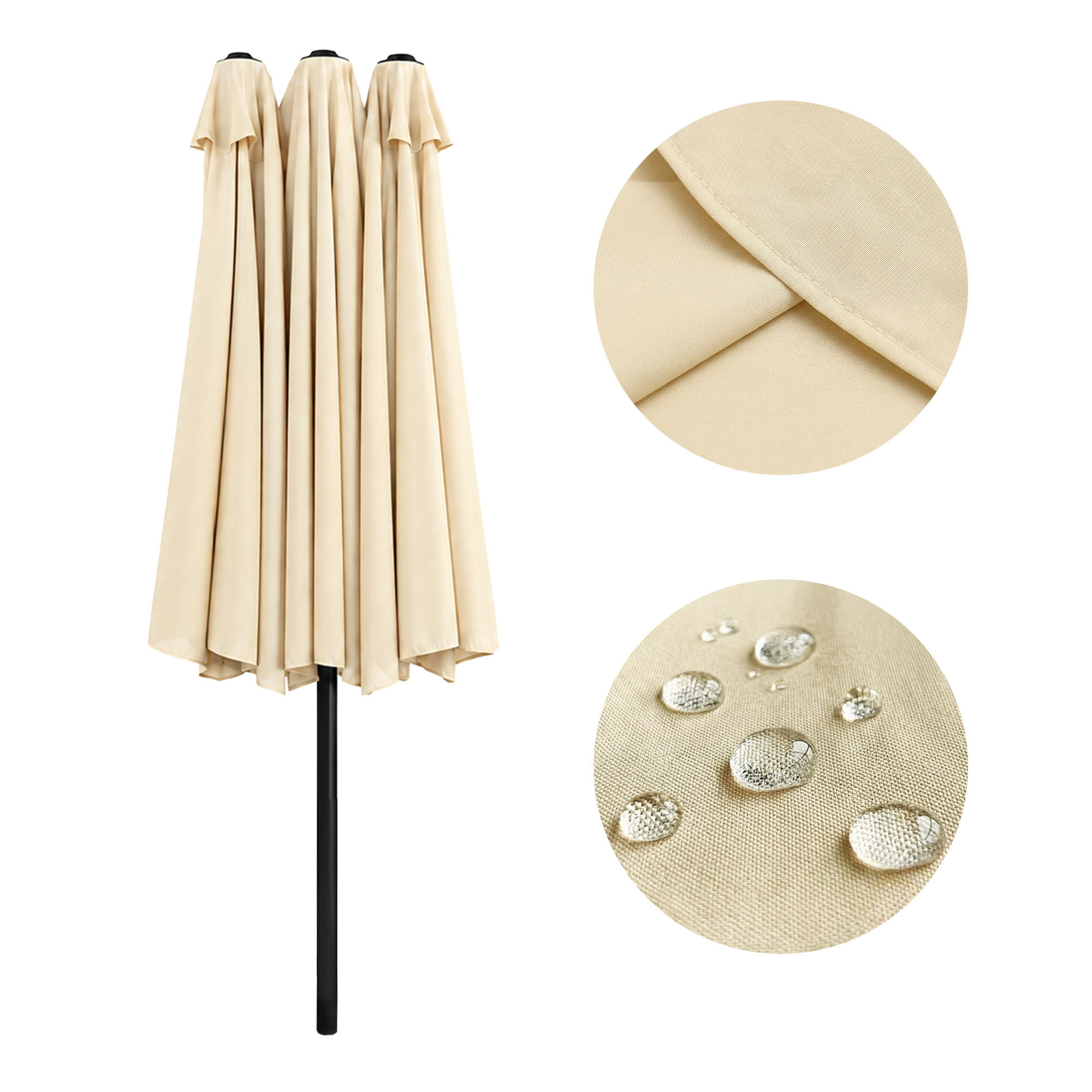 Podwójny parasol ogrodowy TILIA w kolorze beżowym waga 12,3 kg wymiary 460x270x245 cm - AKORD Meble