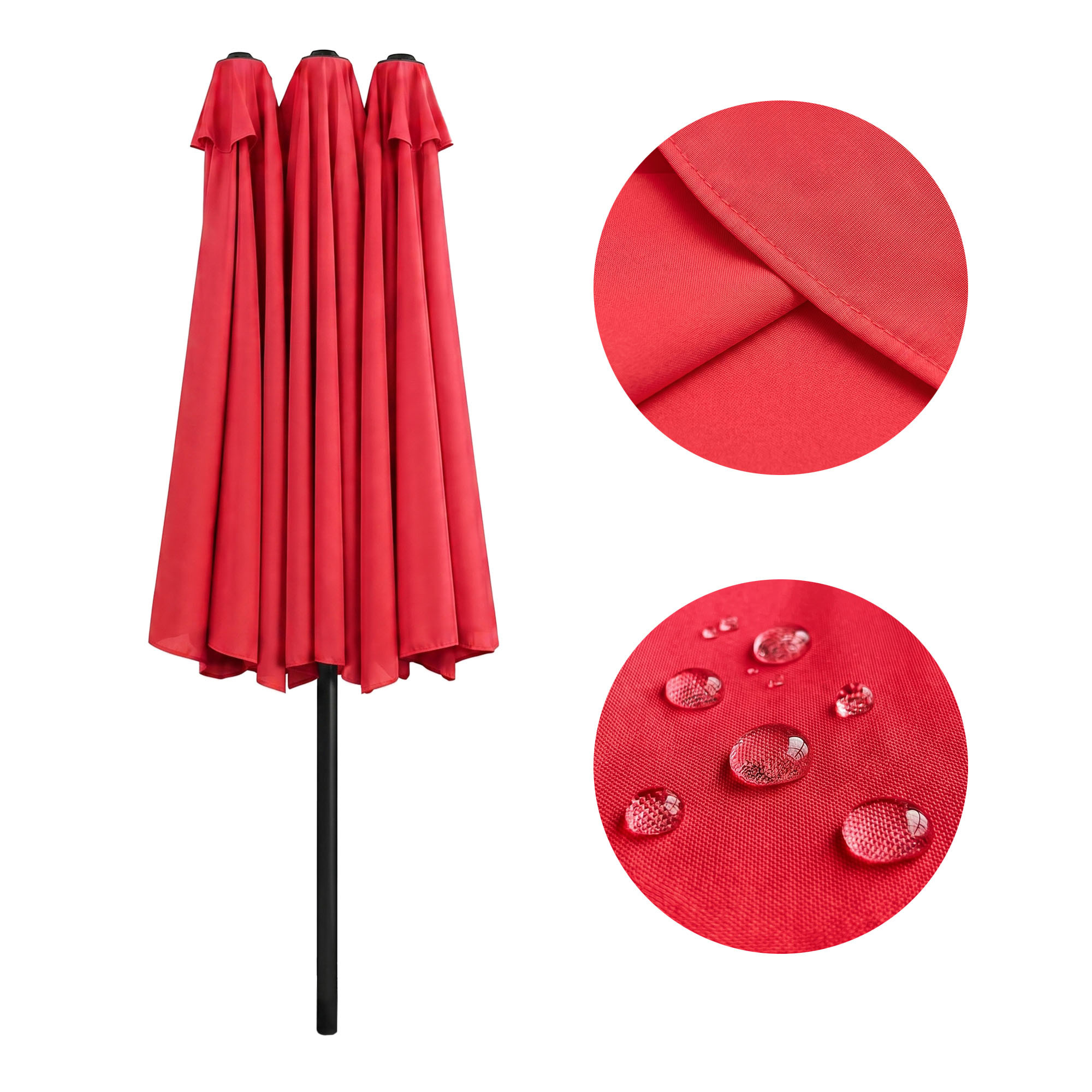 Podwójny parasol ogrodowy TILIA w kolorze czerwonym waga 12,3 kg wymiary 460x270x245 cm - AKORD Meble
