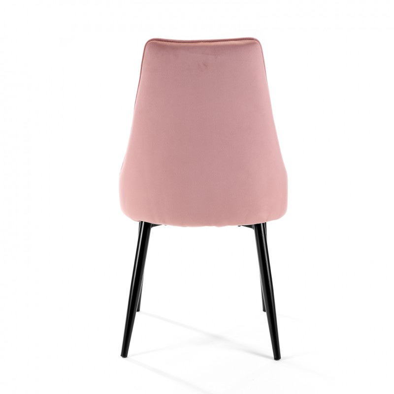 Welurowe krzesło tapicerowane pikowane SJ.054 Różowe tył