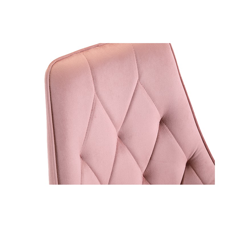 Welurowe krzesło tapicerowane pikowane SJ.054 Różowe detale