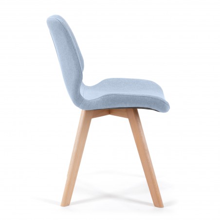krzesło tapicerowane materiałowe SJ.0159 Niebieskie widok boczny