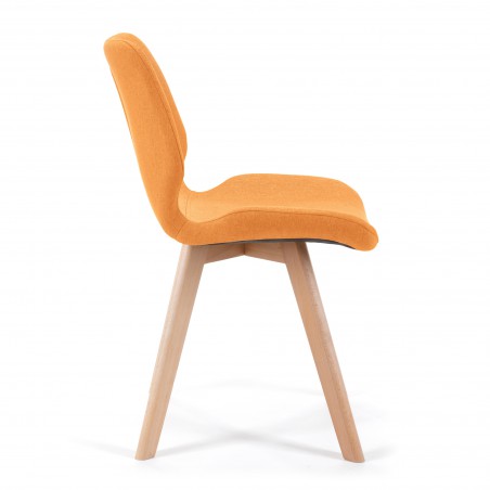 krzesło tapicerowane materiałowe SJ.0159 Pomarańczowe widok z boku
