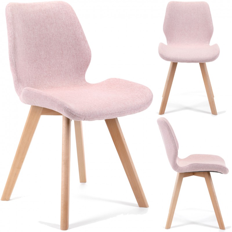 krzesło tapicerowane materiałowe SJ.0159 Różowe