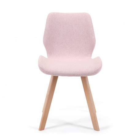krzesło tapicerowane materiałowe SJ.0159 Różowe widok od przodu