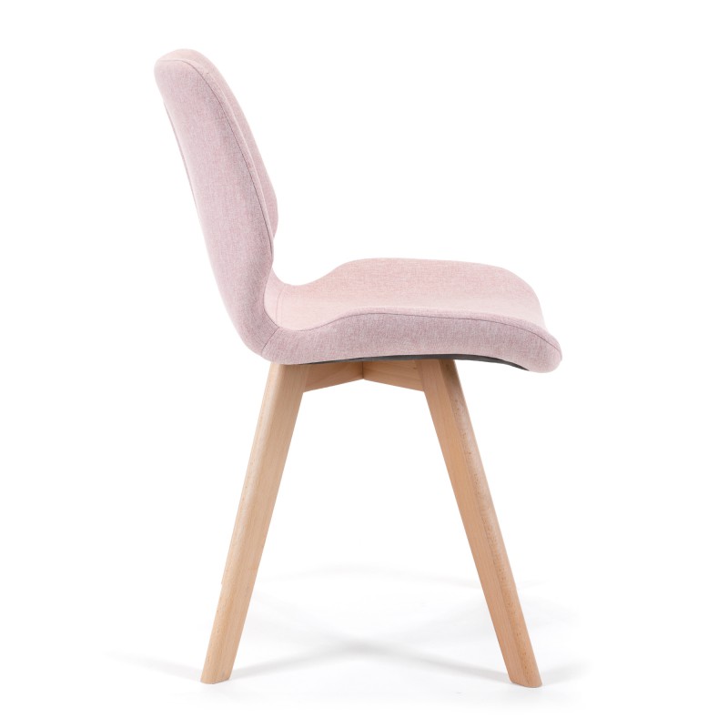 krzesło tapicerowane materiałowe SJ.0159 Różowe widok z boku