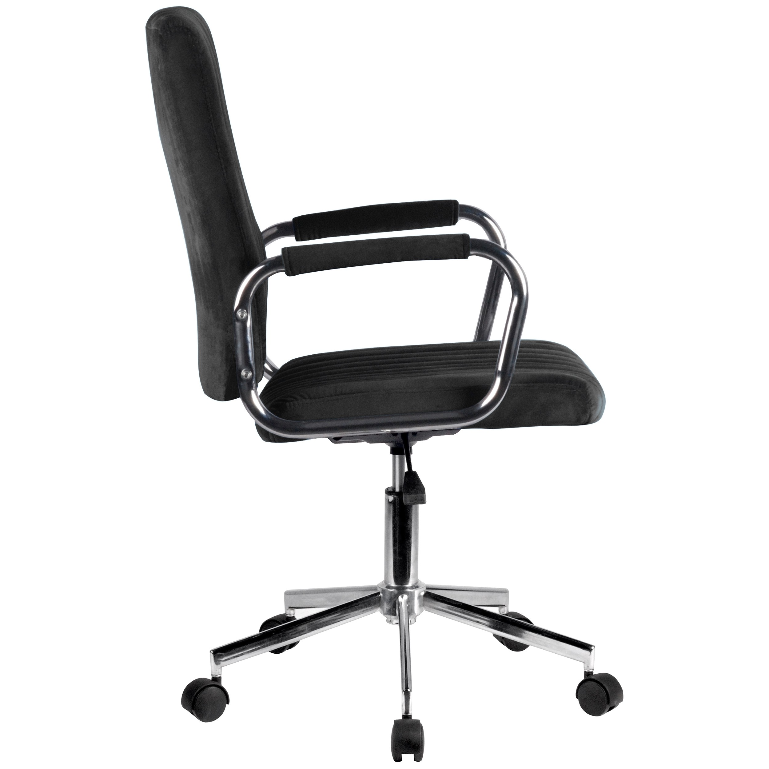 Chaise pivotante à roulettes velour AKORD FD24 Noir - AKORD Meubles