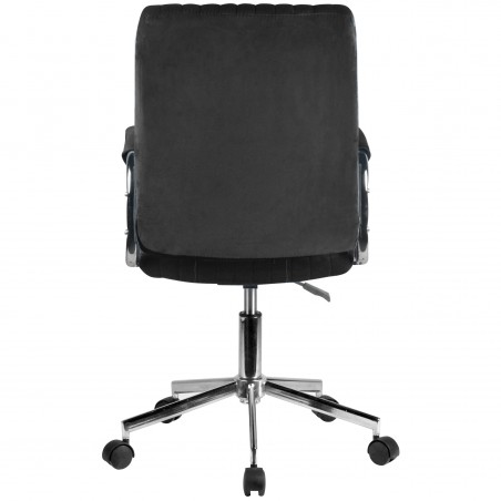 Krzesło welurowe obrotowe FD-24 - Czarne WIDOK Z TYŁU