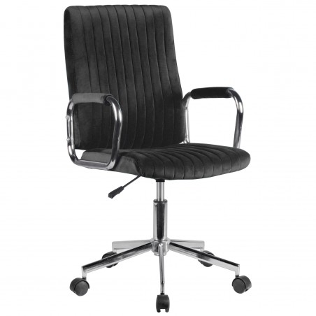 Krzesło welurowe obrotowe FD-24 - Czarne