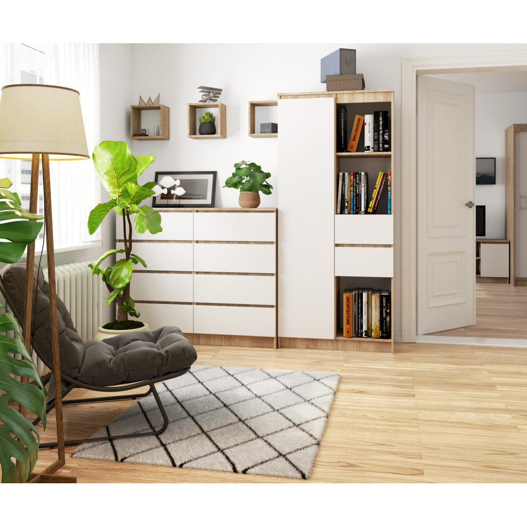 WIZUALIZACJA REGAŁ BIUROWY R 80cm CLP R15 SONOMA / BIAŁY