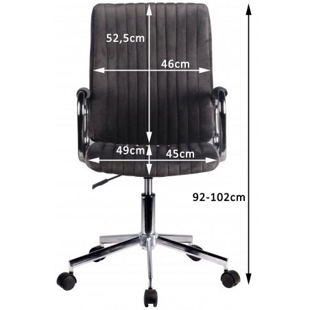 Krzesło welurowe obrotowe FD-24 - Różowe wymiary