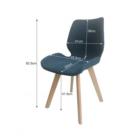 4x krzesło tapicerowane materiałowe SJ.0159 Czarne wymiary