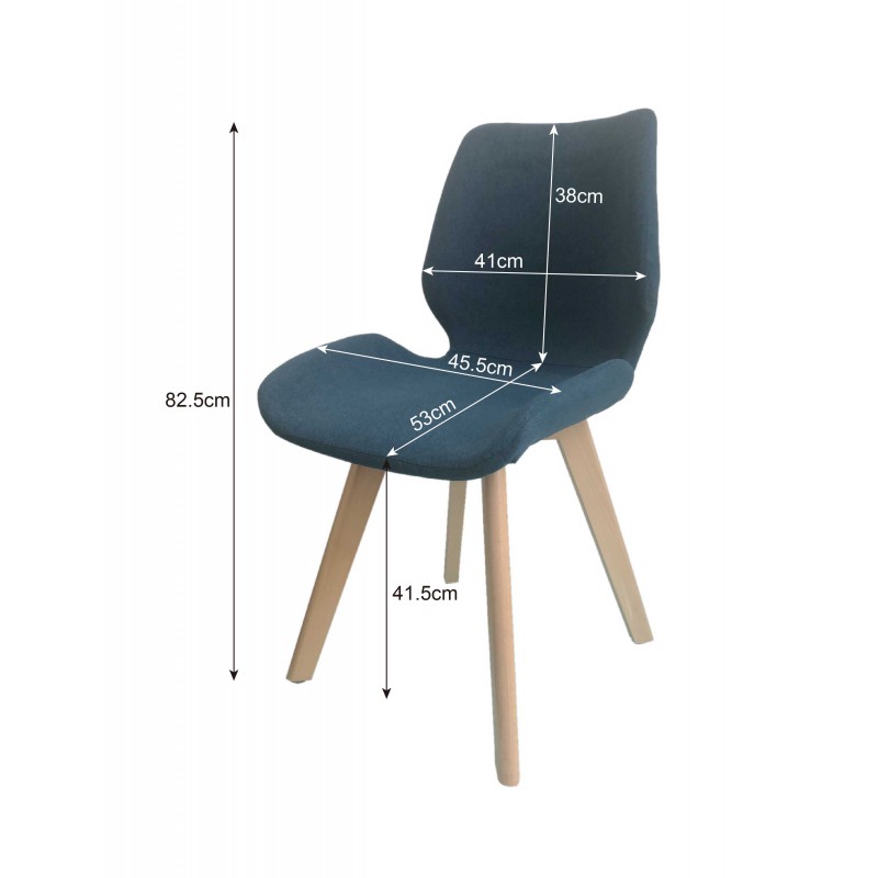 4x krzesło tapicerowane materiałowe SJ.0159 Zielone wymiary