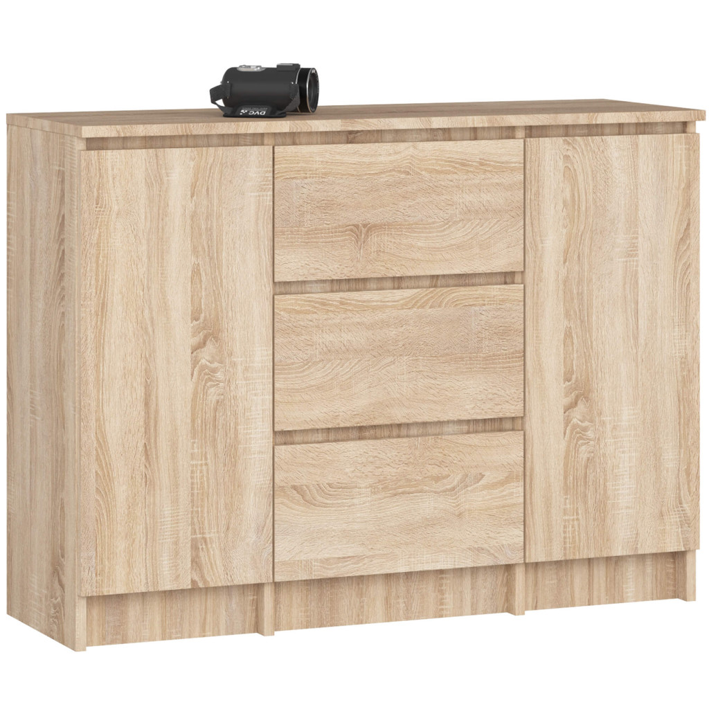 KOMODA 101 cm 2 DRZWI 3 SZUFLADY DĄB SONOMA